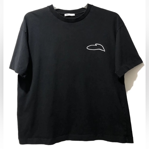 Zara Other - Zara T-Shirt Men XL Black Cotton Spell Out Love Short Sleeve Single Stitch